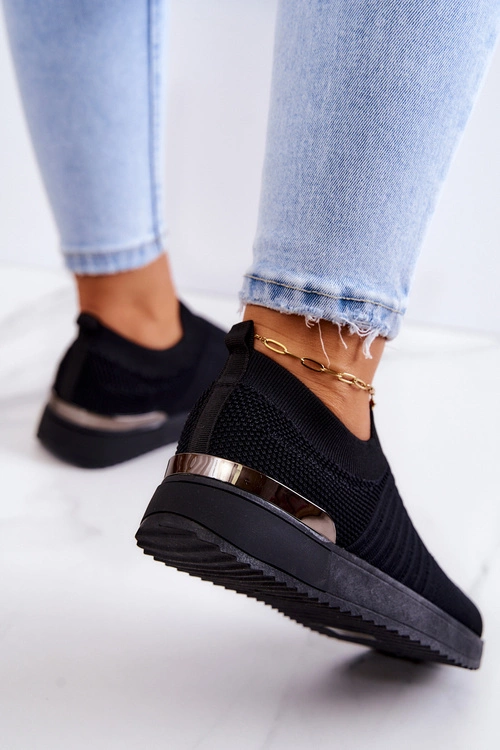 Sportowe Buty Materiałowe Czarne Lorento