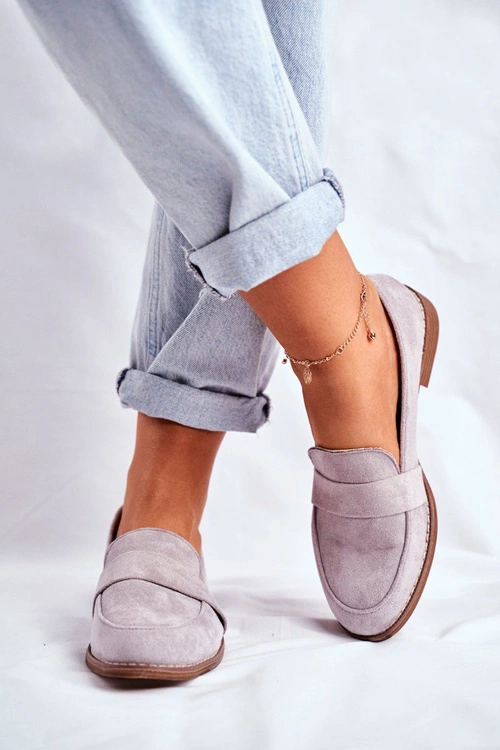 Damskie Półbuty Zamszowe Szare Cintra