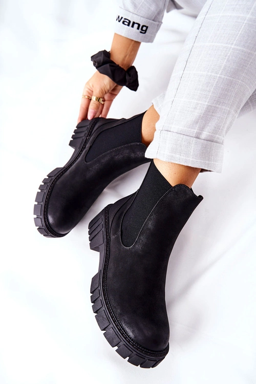 Botki Workery Trapery Ocieplane Sergio Leone TR761 Czarne