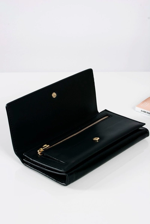 Duży Damski Czarny Portfel Do Ręki
