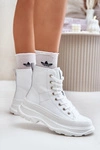 Skórzane Ocieplane Trampki Na Masywnej Platformie Big Star OO274A598 Białe