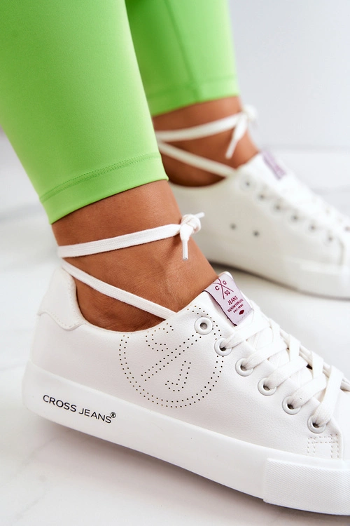 Damskie Niskie Tenisówki Cross Jeans JJ2R4053C Białe