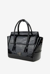 Lakierowana Torebka Kuferek Z Tłoczeniem NOBO BAG5810-M20 Czarna