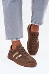 Sneakersy Damskie Zamszowe Na Platformie Brązowe Sylviona