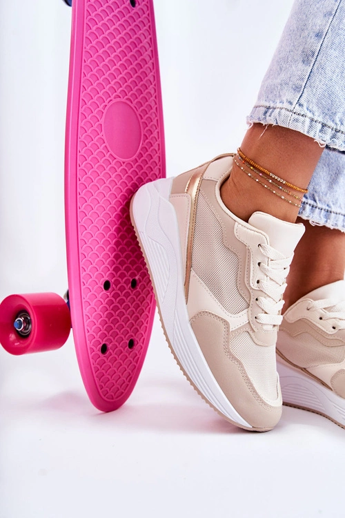 Klasyczne Damskie Sneakersy Beżowe Salema