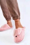 Damskie Wsuwane Futrzane Papcie Jasnoróżowe Remmi