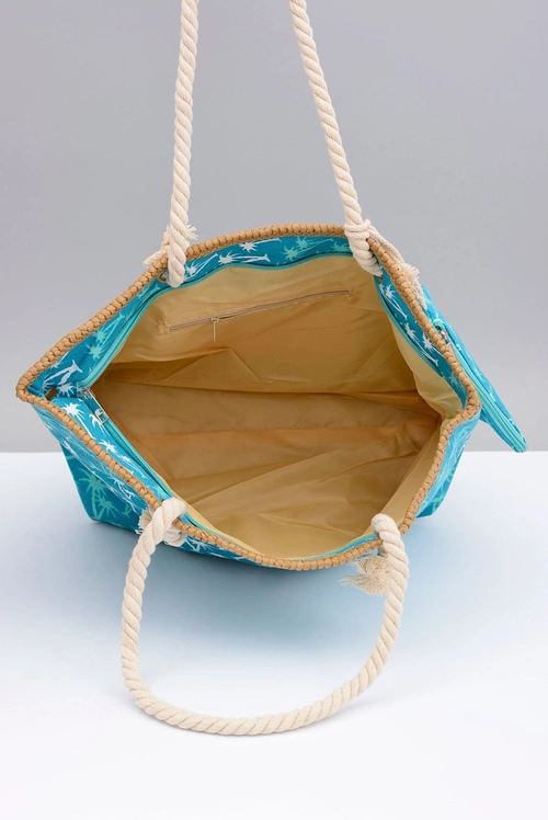 Damska Turkusowa Duża Torebka Plażowa