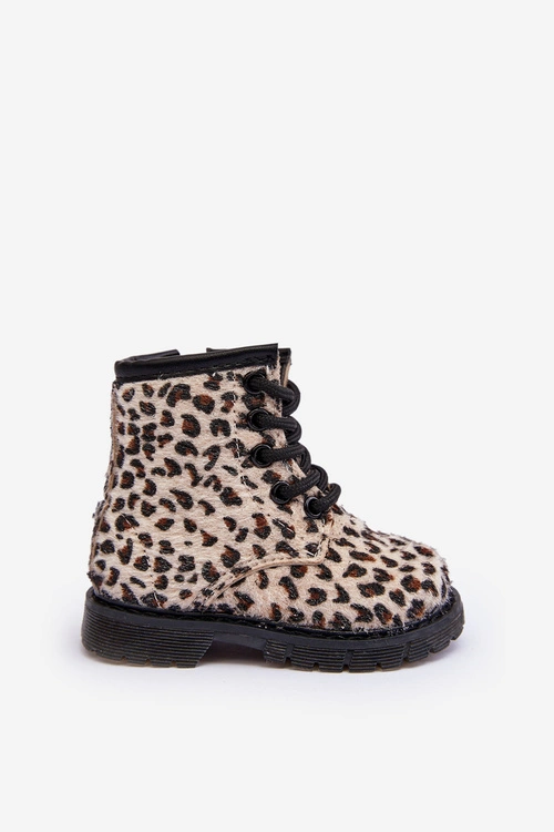 Dziecięce Botki Ocieplane z Suwakiem Beżowe Goopy