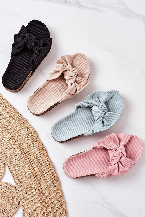 Sztruksowe Klapki Na Korku Miętowe Summertime