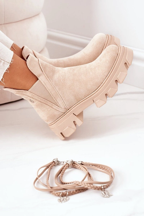 Ocieplane Botki Sztyblety Beżowe Good Idea