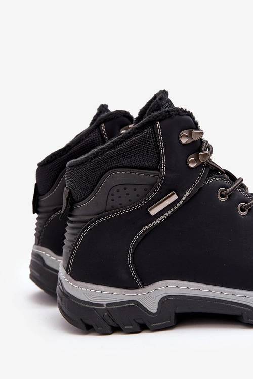 Trapery Buty Trekkingowe Męskie Ocieplane Czarne Raisah 19455