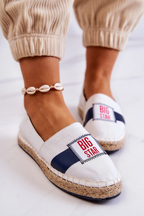 Damskie Espadryle Wsuwane Big Star JJ274964 Biało-Granatowe