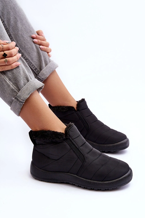 Ocieplane Niskie Damskie Śniegowce Czarne Enmore