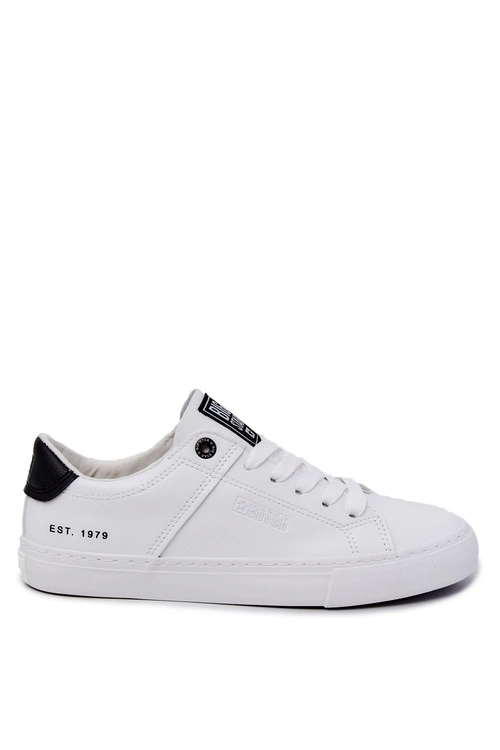 Skórzane Męskie Tenisówki Big Star JJ174105 Biało-Czarne