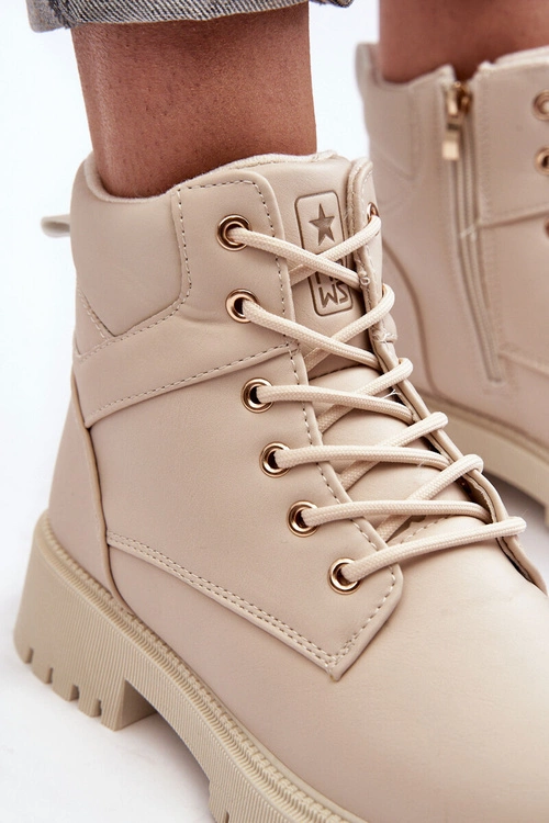 Damskie Trapery Na Suwak Ocieplane Beżowe Gremiva