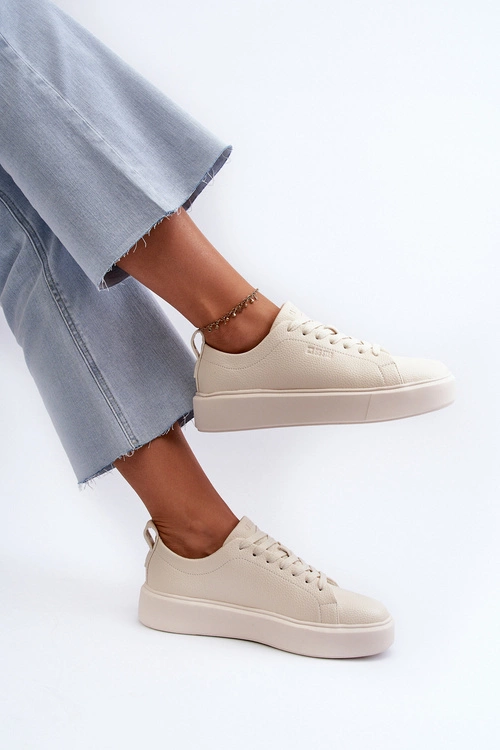 Lekkie Sneakersy Damskie Big Star NN274321 Memory Foam System Beżowe