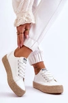 Modne Trampki Z Plecionką Lee Cooper LCW-23-31-1796L Białe