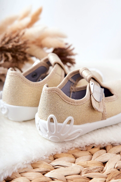 Papcie Baleriny Befado Błyszczące 115X003 Złote