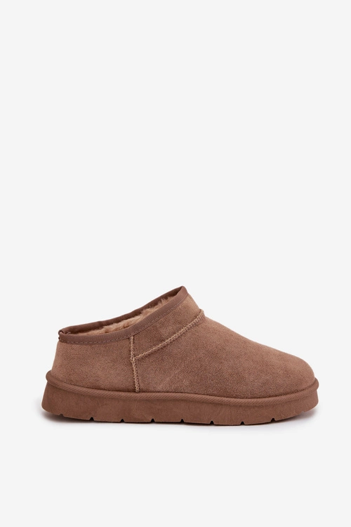 Śniegowce Damskie Ocieplane Futerkiem Brązowe Serenne