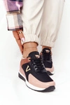 Sneakersy Na Koturnie Vinceza 10590 Czarno-Różowe