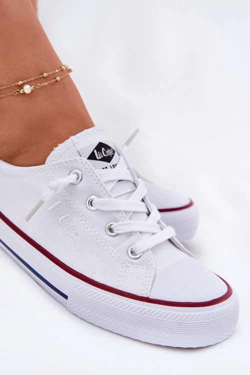 Materiałowe Trampki Damskie Lee Cooper LCW-25-02-3296L Białe