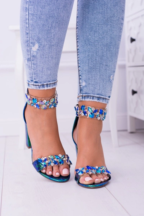 Lu Boo Benzynowe Sandały Cyrkonie Lambada