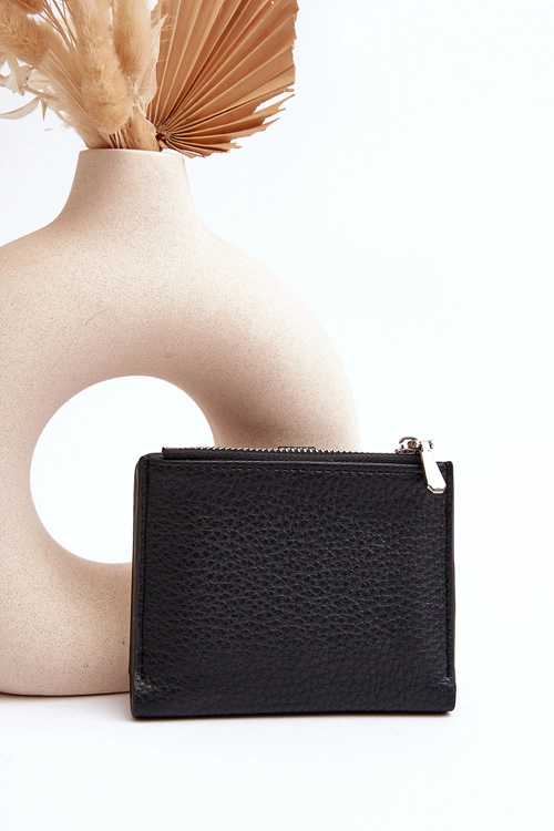 Damski Portfel Portmonetka Z Ekoskóry Czarny Lazara