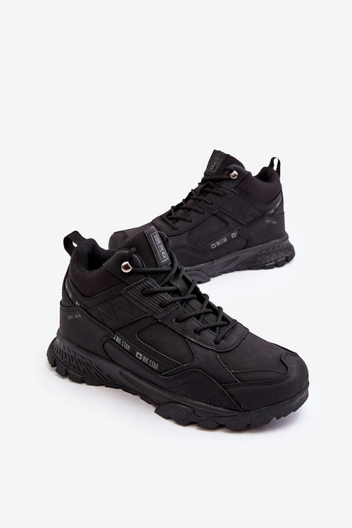 Męskie Ocieplane Buty Trekkingowe Czarne Big Star MM174164