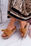Klapki Damskie Na Platformie Z Kokardą Camel Chantal