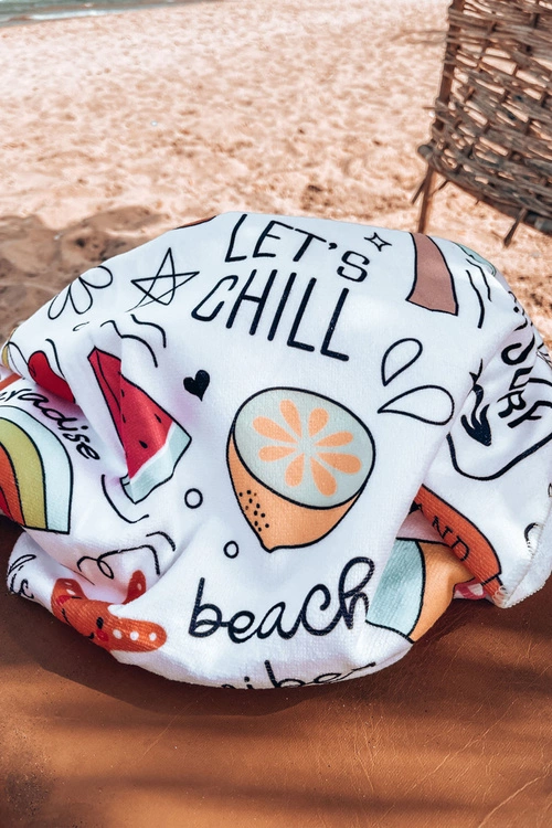 Plecak Torba Ręcznik 3w1 Kolorowy Print Biały