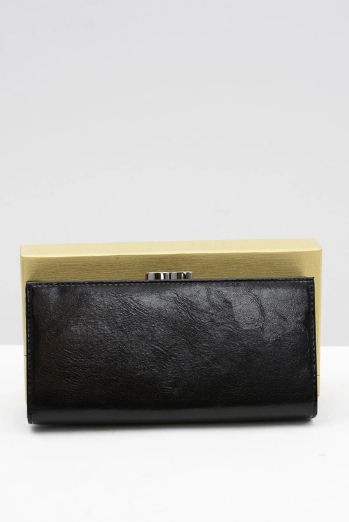 Duży Damski Czarny Portfel