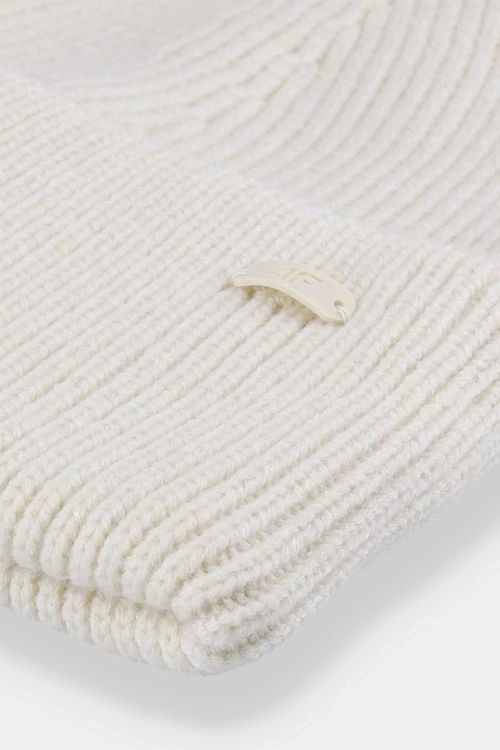 Czapka Zimowa 4F Z Dodatkiem Materiałów Z Recyklingu 4FAW23ACAPF288-83S Beżowa