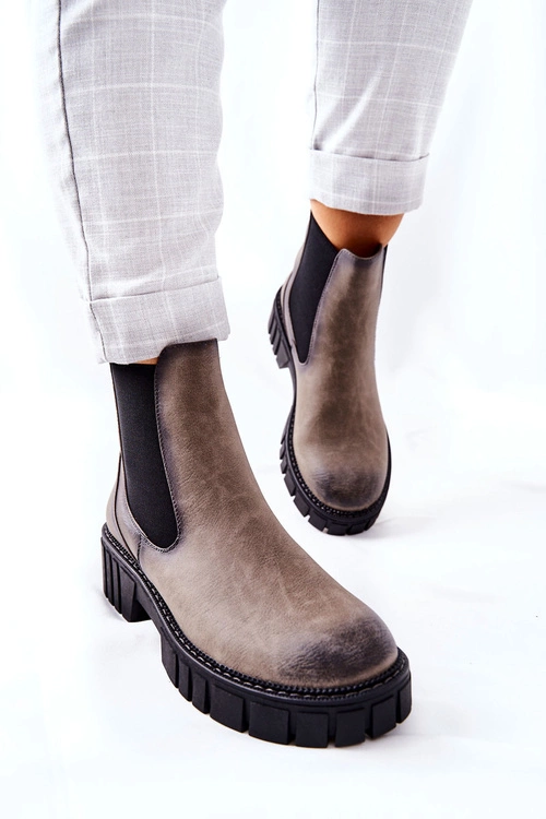 Botki Workery Trapery Ocieplane Sergio Leone TR761 Szare