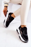 Sportowe Buty Sneakersy Czarne Retroque