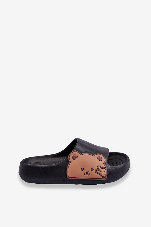 Lekkie Piankowe Klapki Z Misiem Czarne Todi