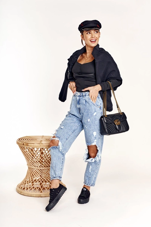 Damskie Trampki Na Dużej Podeszwie BIG STAR FF274248 Czarne