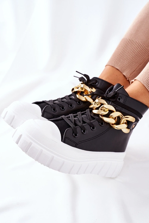 Wysokie Trampki Na Platformie Czarne La Rocca