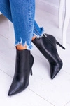 Czarne Wysokie Botki Na Szpilce Remos