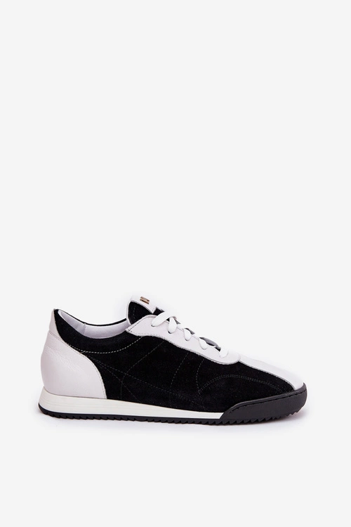 Skórzane Buty Sportowe Damskie Laura Messi 2935 Czarne