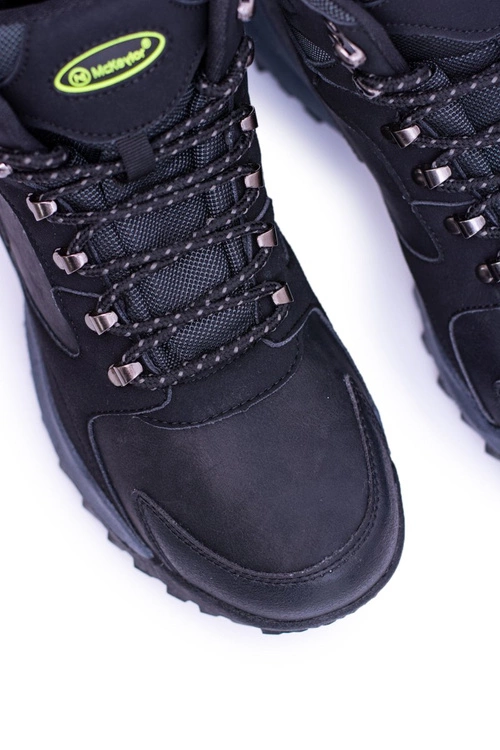 Czarne Obuwie Trekkingowe Męskie Ocieplone Polarem Padava