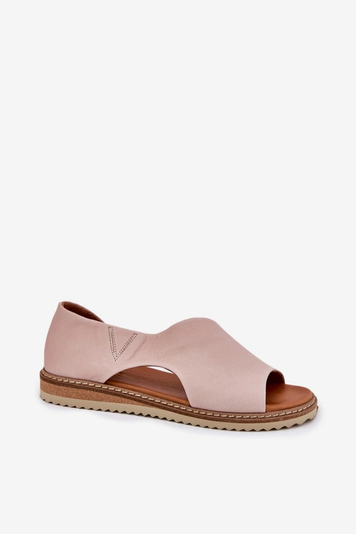 Skórzane Sandały Damskie Artiker 46C1018 Jasnoróżowe