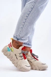 Wsuwane Modne Sneakersy Beżowe Evolution