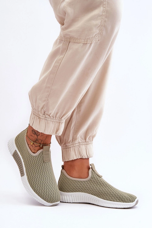 Klasyczne Wsuwane Buty Sportowe Zielone Frankie