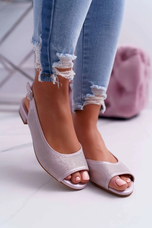 Sandały Damskie Płaski Obcas Sergio Leone SK809 Różowe Skaldo