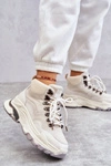 Damskie Wysokie Buty Sportowe GOE KK2N4097 Jasnobeżowe