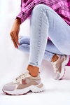 Sportowe Buty Na Platformie Beżowo-Różowe Berenice