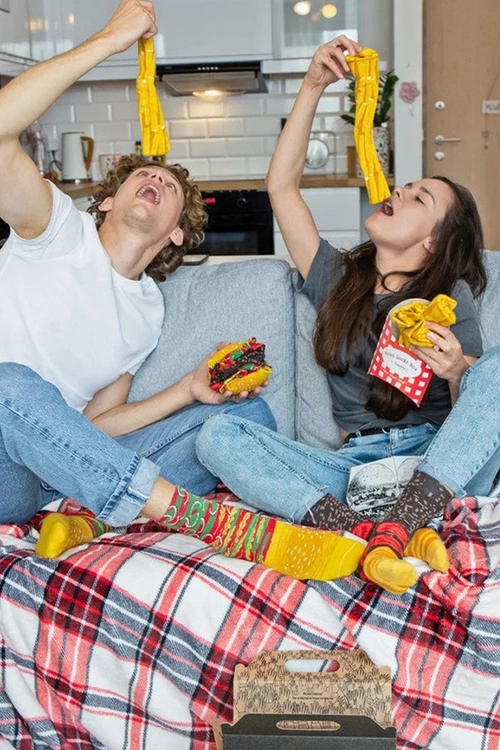 Skarpetki Rainbow Socks Na Wynos Burger Frytki 4 Pary