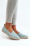 Damskie Wsuwane Baleriny W Kwiaty Niebieskie Vennice