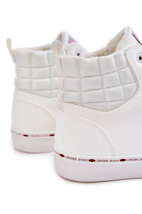Trampki Męskie Wysokie Ocieplone Cross Jeans KK1R4056C Białe