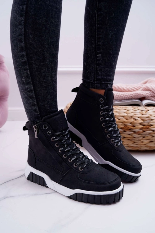 Damskie Sportowe Obuwie Big Star Wysokie Czarne EE274221